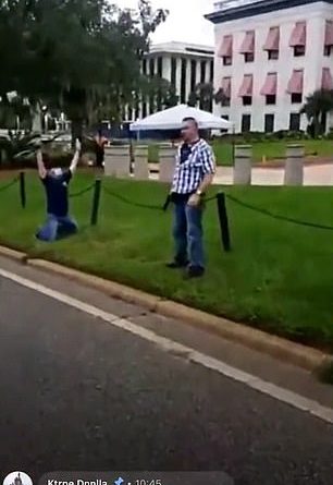 A counter-protester pulled a gun on a Black Lives Matter demonstrator during a clash outside the Florida Capitol Building in Tallahassee on Saturday evening