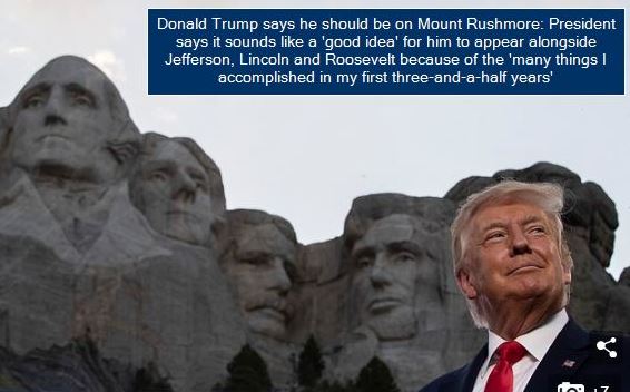 Donald Trump says he should be on Mount Rushmore