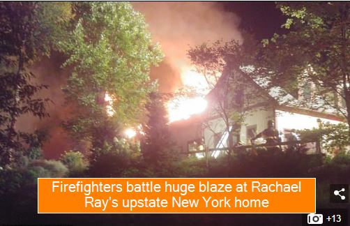 Firefighters battle huge blaze at Rachael Ray's upstate New York home