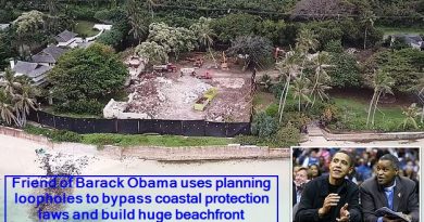 Friend of Barack Obama uses planning loopholes to bypass coastal protection laws and build huge beachfront compound in Hawaii