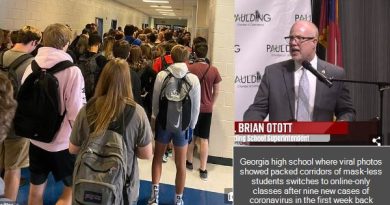 Georgia high school showed packed corridors switches to onlin