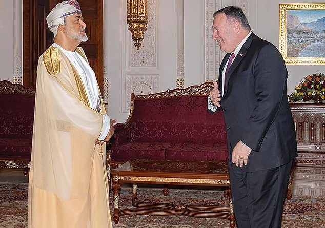 The House Foreign Affairs Committee will begin contempt proceedings against Secretary of State Mike Pompeo for refusing to comply with a subpoena for documents. Here in this photo released by the state-run Oman News Agency, U.S. Secretary of State Mike Pompeo, right, meets with Oman