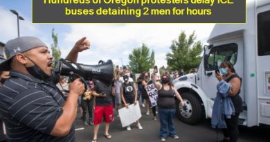 Hundreds of Oregon protesters delay ICE buses detaining 2 men for hours