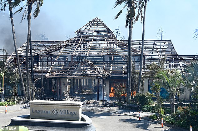 Laguna Beach near Estepona, Spain, has been gutted by a fire which started at 1.45pm today