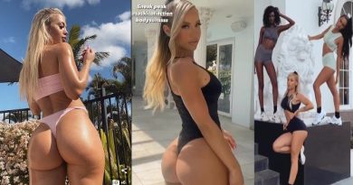 Instagram superstar Tammy Hembrow sets pulses racing as she flaunts her famous derrière in a G-string bodysuit