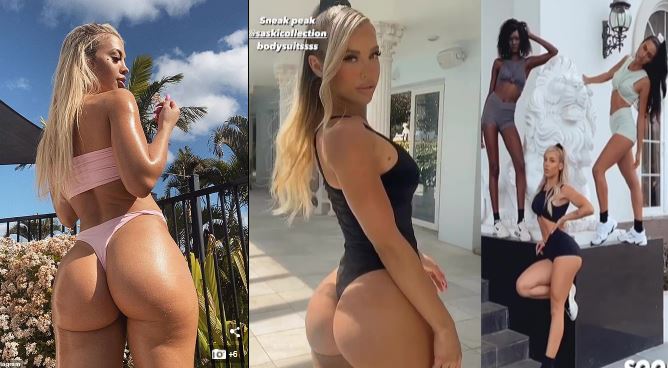 Instagram superstar Tammy Hembrow sets pulses racing as she flaunts her famous derrière in a G-string bodysuit