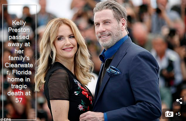Kelly Preston passed away at her family's Clearwater, Florida home in tragic death at 57