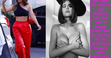 Kylie Jenner wears crop top and red pants after photo shoot