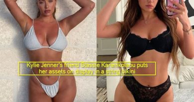 Kylie Jenner's friend Stassie Karanikolaou puts her assets on display in a string bikini
