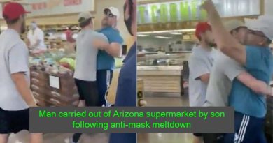 Man carried out of Arizona supermarket by son following anti-mask meltdown