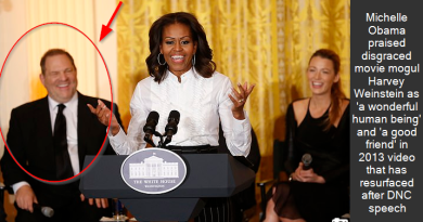 Michelle Obama praised disgraced movie mogul Harvey Weinstein as 'a wonderful human being' and 'a good friend' in 2013 video that has resurfaced after DNC speech