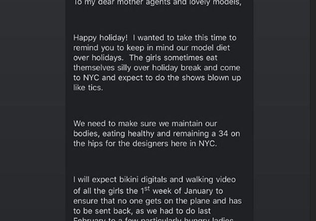 Say what? S*** Model Management shared a screenshot of a horrific email that was allegedly sent to One Management models ahead of the holidays