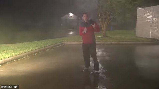 Justin Horne, a meteorologist for San Antonio-based KSAT-TV, was reporting live late on Wednesday from Orange, Texas, a coastal town near the border with Louisiana just before Hurricane Laura made landfall