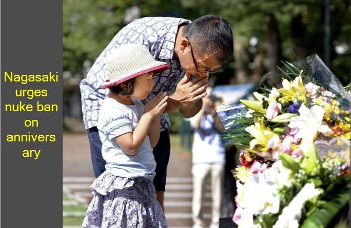 Nagasaki urges nuke ban on anniversary