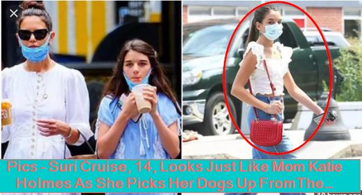 Pics - Suri Cruise, 14, Looks Just Like Mom Katie Holmes As She Picks Her Dogs Up FromThe Groomer