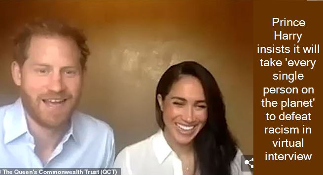 Prince Harry insists it will take 'every single person on the planet' to defeat racism in virtual interview