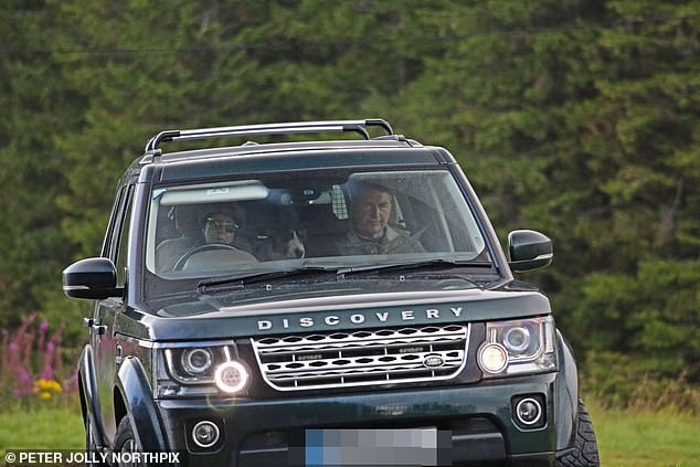 The Princess Royal, 70, donned sunglasses, a fluffy hat and coat as she sat in the driver