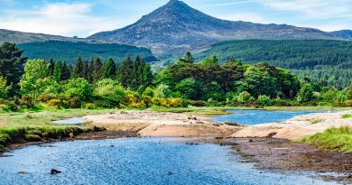 The Isle of Arran is known as ¿Scotland in miniature¿ - a leisurely drive around the island takes two hours. Pictured is Brodick Bay looking across to Goat Fell