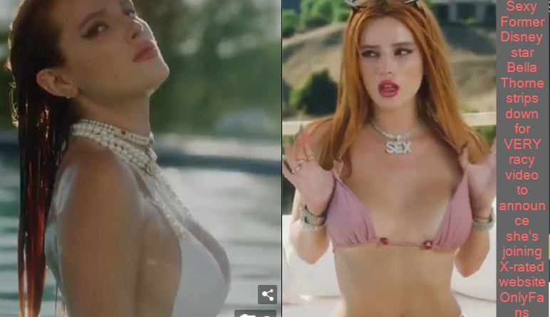 Sexy Former Disney star Bella Thorne strips down for VERY racy video to announce she's joining X-rated website OnlyFans