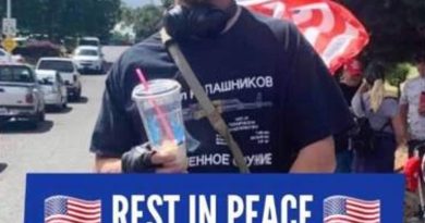 Joey Gibson, founder and leader of Patriot Prayer, paid tribute to Bishop, pictured, writing: