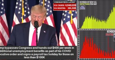 Trump bypasses Congress and hands out $400 per week in additional unemployment benefits as part of his COVID executive order and signs a payroll tax holiday for those on less than $100K