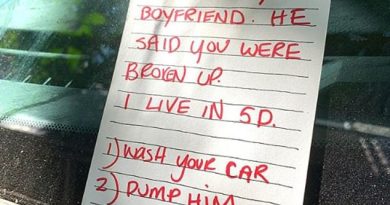 Too bad! An unidentified woman received a devastating note from her neighbor revealing that her boyfriend had cheated — and criticizing her for her dirty car