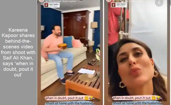 Kareena Kapoor shares behind-the-scenes video from shoot with Saif Ali Khan, says ‘when in doubt, pout it out’