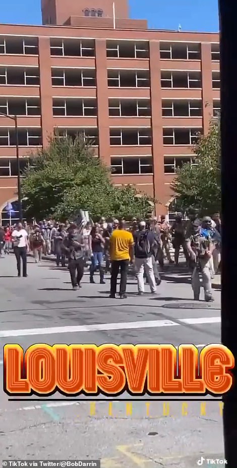 Armed counter protesters also descended on Louisville and were seen harassing drivers