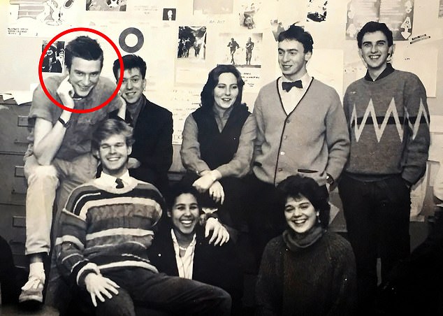 'When I was editor, we ran regular exposés on the people who ran the students’ union – ardent Left-wingers who all seemed to become management consultants on graduation'. Jeremy Vine is pictured far left with student journalists at Durham’s Palatinate newspaper in 1984