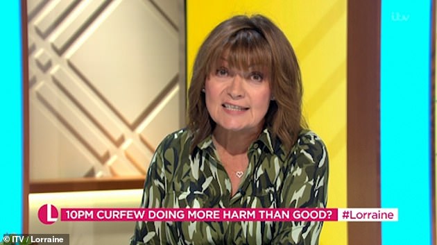 Fury: 'Wouldn't you like our Kate Garraway to have a wee word with [the protesters] and tell them about the hell she's been living through with her husband!' Lorraine hissed. 'It's absolutely ridiculous and totally irresponsible!'