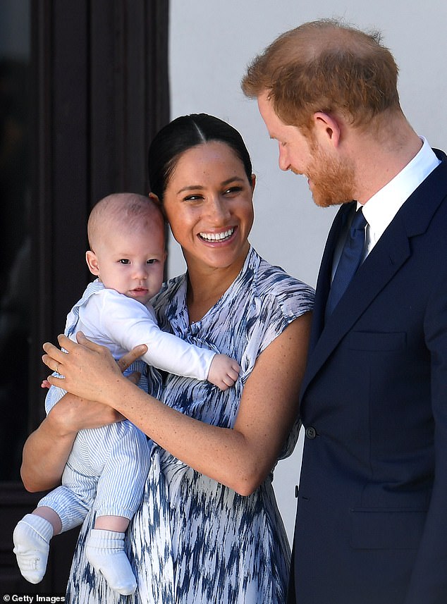 Focus: Meghan said that she has spent much of the pandemic 'spending time' with Prince Harry and 'watching their little one grow'
