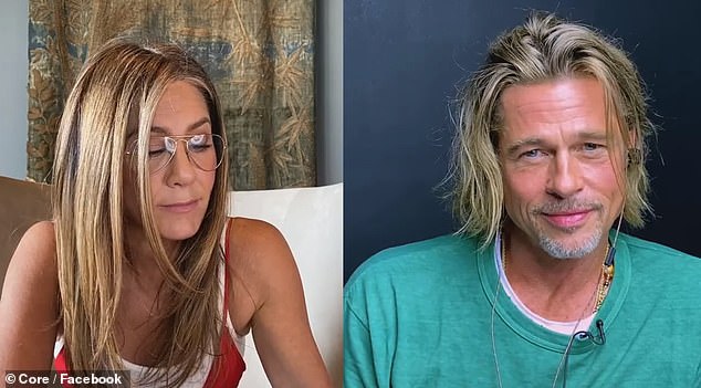 Reunited! Brad Pitt and Jennifer Aniston reunited onscreen for the first time in decades on Thursday with a risqué scene during a star-studded table read of 1982 movie Fast Times At Ridgemont High