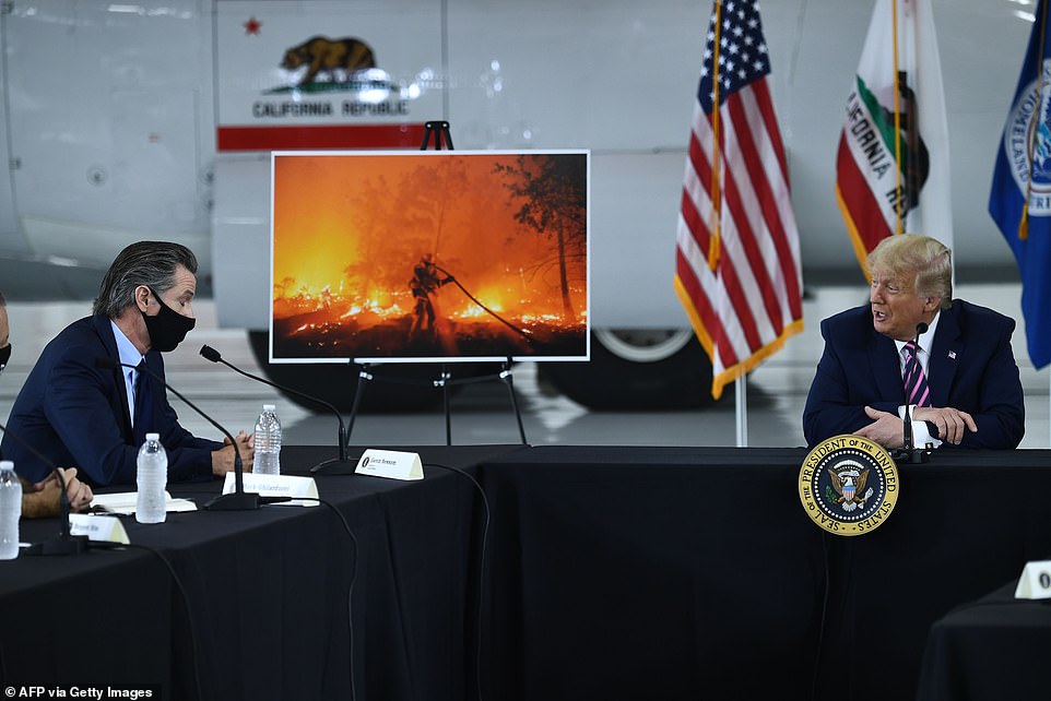 President Trump has pushed for forest management to help combat fires but Gov. Gavin Newsom told him
