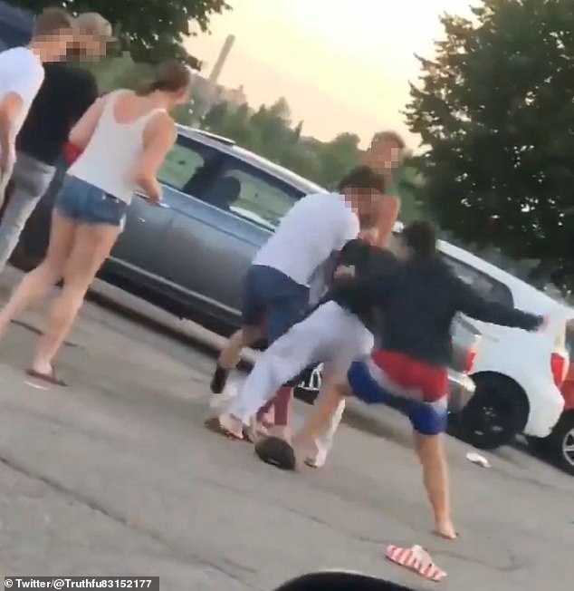 Shocking new footage has emerged online that allegedly shows Kenosha gunman Kyle Rittenhouse punching a young girl several times in the midst of an argument