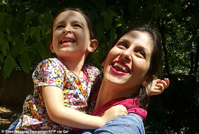 Nazanin Zaghari-Ratcliffe (pictured embracing her daughter Gabriella) has been detained in Iran since 2016, when she was sentenced to five years in prison over allegations of plotting to overthrow the Iranian government