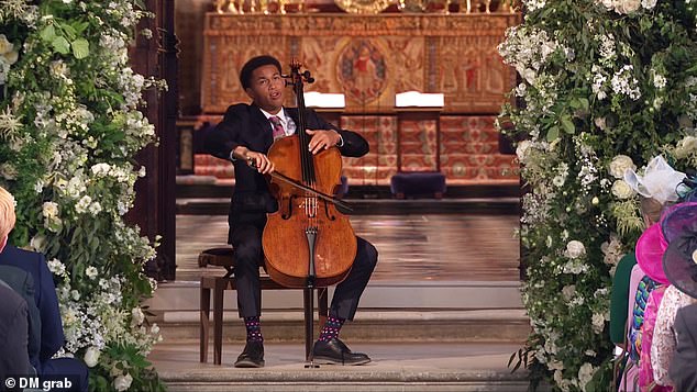 Cellist Sheku Kanneh-Mason perfoms at the wedding of Prince Harry and Meghan Markle