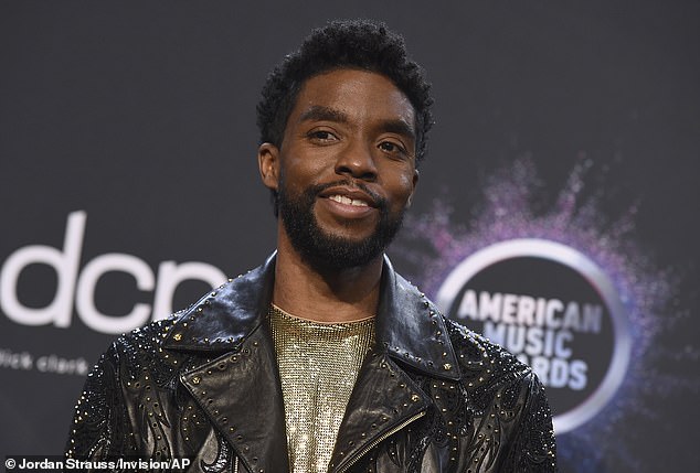 Several petitions circulating online are demanding that Anderson, South Carolina, honor the late hometown hero Chadwick Boseman with a statue. Boseman (seen above in November 2019 in Los Angeles) died on Friday at the age of 43. He was diagnosed with colon cancer