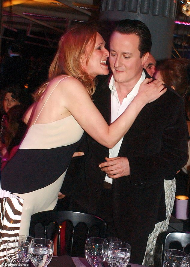 Sasha Swire drapes her arm over David Cameron’s shoulder and whispers in his ear in 2006 pictures