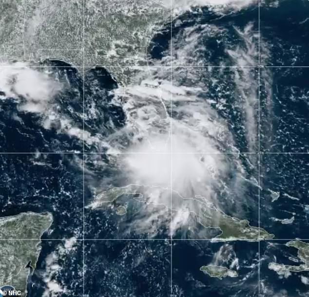 On Saturday, the National Hurricane Center announced that Tropical Depression 19 upgraded into Tropical Storm Sally in the Gulf of Mexico (pictured)