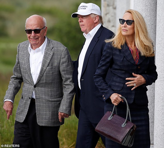 Donald Trump with Rupert Murdoch and Murdoch