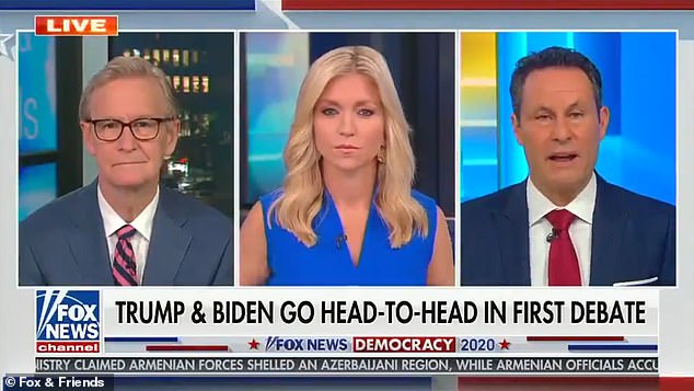 Brian Kilmeade (right), one of the co-hosts of Trump's favorite morning show 'Fox & Friends,' said President Trump needs to clarify his words