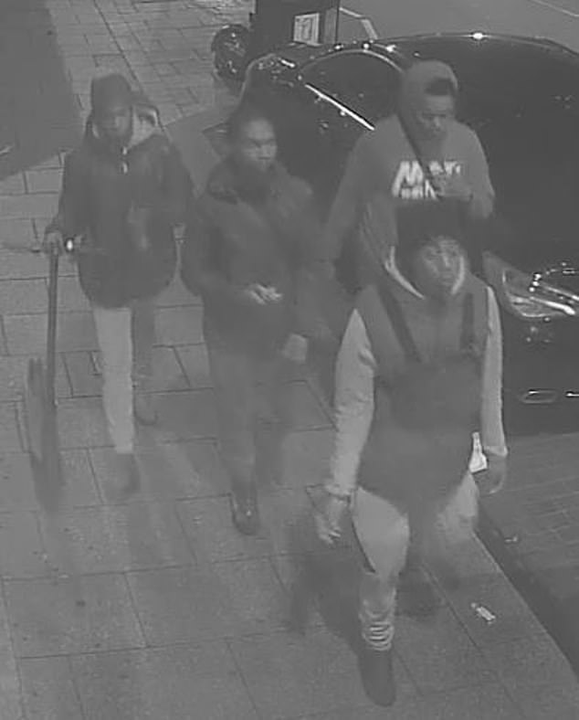 Detectives have released images and CCTV of four men they would like to speak to in connection with the incident