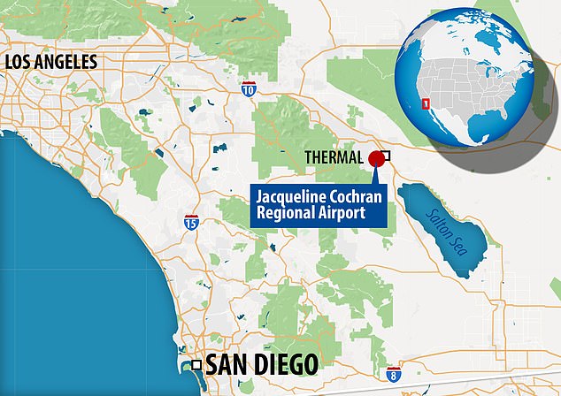 The KC-130J was able to make an emergency landing in a field near the Jacqueline Cochran Regional Airport in Thermal, California