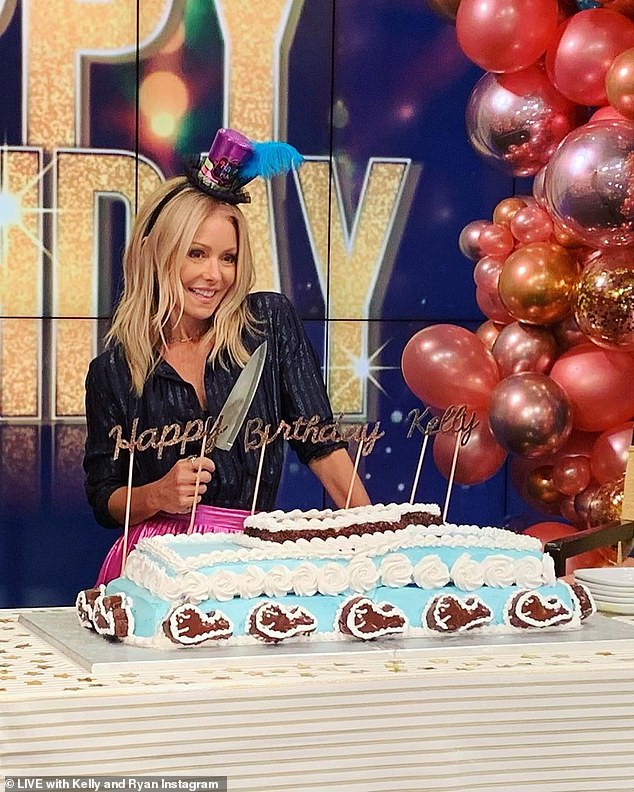 Celebration! Ripa began working on Live! in February 2001 with Regis Philbin before Michael Strahan replaced Philbin in 2012, followed by Ryan Seacrest in 2016