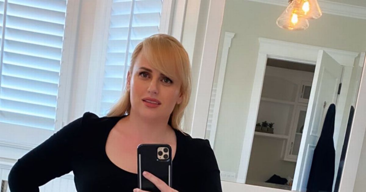 Rebel Wilson shows off incredible three stone weight loss in slinky black dress