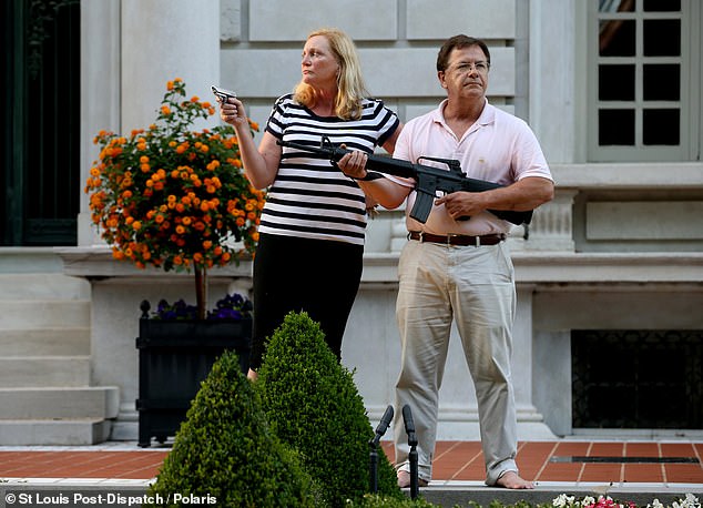 The McCloskeys, who are both lawyers, became the target of national media attention in the summer after they emerged from their $1.15 million mansion, in Portland Place, with guns on the night of June 28 when a procession of protesters veered onto their private street