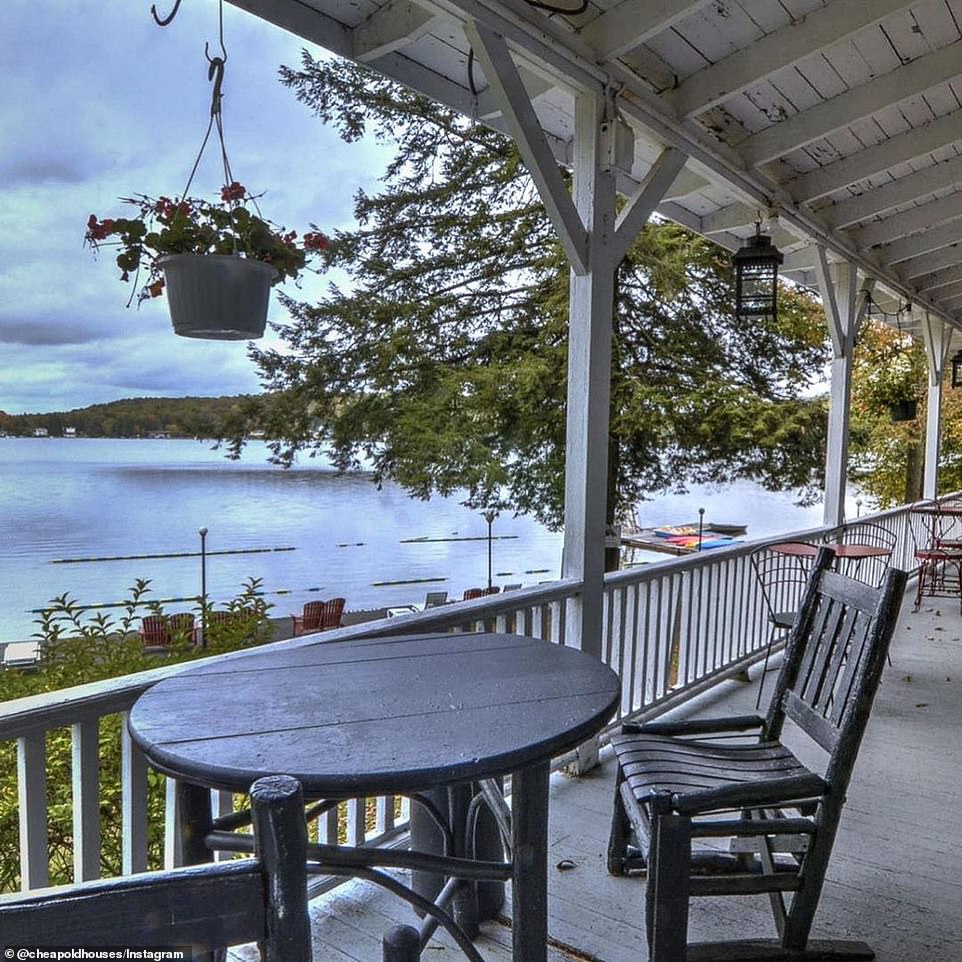 A view of the lake from the veranda at the family resort pictured above