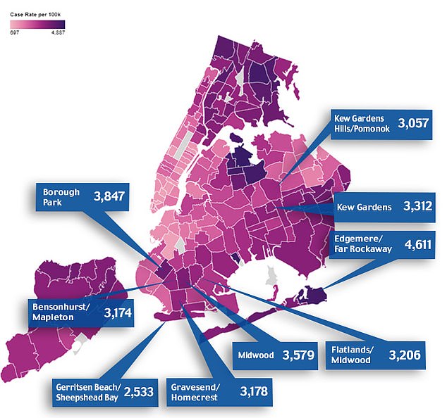 Borough Park is the worst effected neigtborhood in New York City at the moment