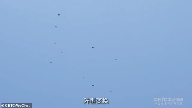 The drones are capable of creating a formation in the air accurately and changing its pattern