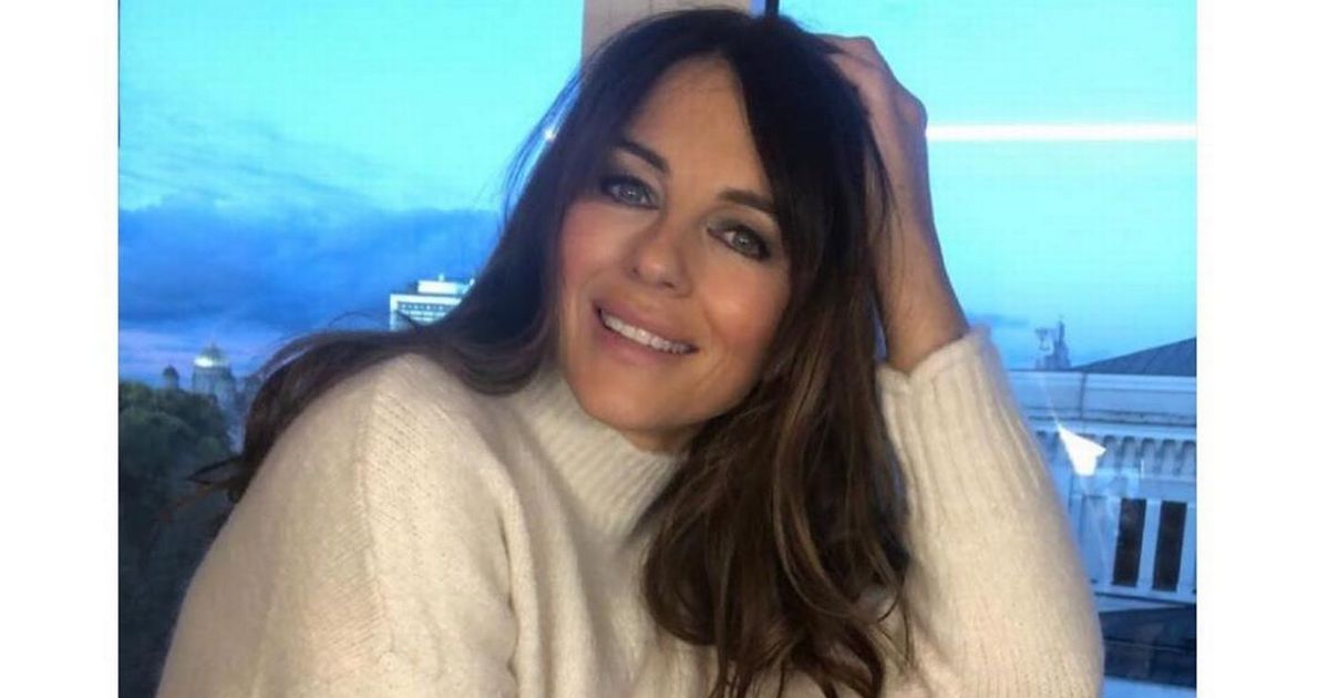 Liz Hurley, 55, shows off ageless beauty in nothing but a cream jumper
